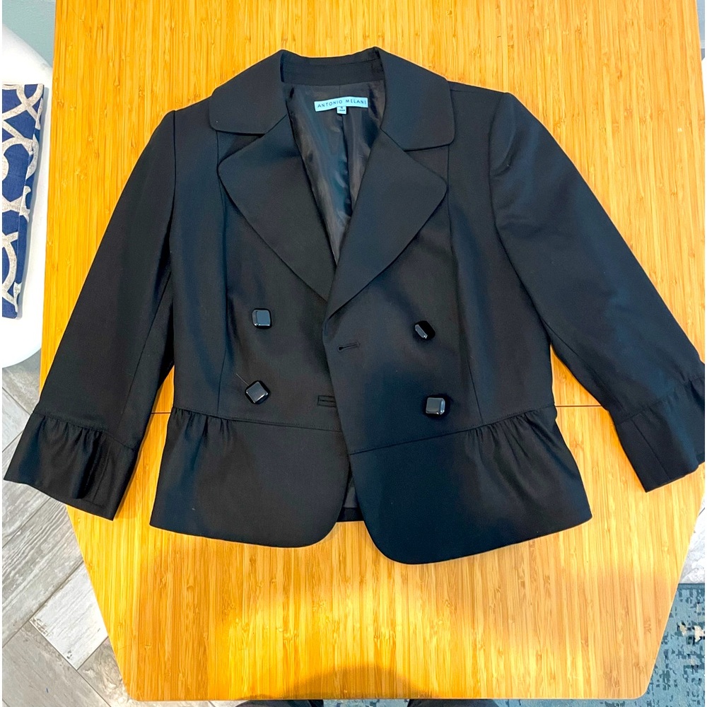Antonio Melani Black Truffle Blazer 3/4 sleeve size 4
